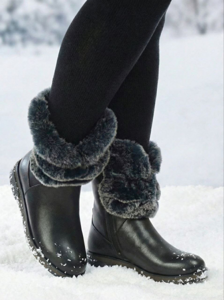 ЖЕНСКИЕ БОТИНКИ НАТУРАЛЬНАЯ КОЖА /НАТУРАЛЬНЫЙ МЕХ GUGU ГЕРМАНИЯ