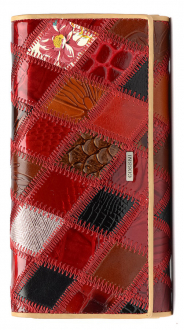 ЖЕНСКИЙ КОШЕЛЕК ЛАКОВЫЙ ПЭЧВОРК  НАТУРАЛЬНАЯ КОЖА ТАЙВАНЬ