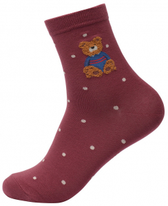 БордовыйЦвет: принт: мишки горох