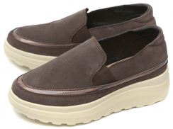 ЖЕНСКИЕ МОКАСИНЫ НА ТАНКЕТКЕ НАТУРАЛЬНАЯ КОЖА (ЗАМША) BNF ТАЙВАНЬ