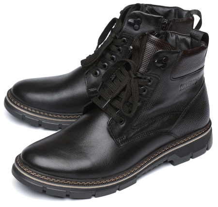 МУЖСКИЕ БОТИНКИ НАТУРАЛЬНАЯ КОЖА / НАТУРАЛЬНЫЙ МЕХ CORVETTO