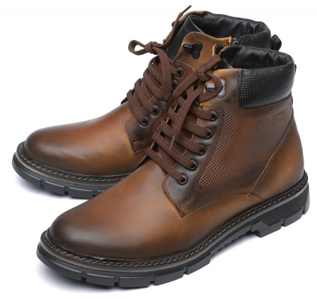 МУЖСКИЕ БОТИНКИ НАТУРАЛЬНАЯ КОЖА / НАТУРАЛЬНЫЙ МЕХ CORVETTO