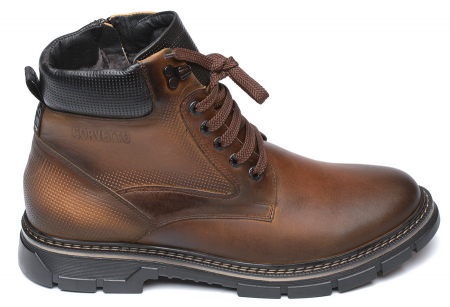 МУЖСКИЕ БОТИНКИ НАТУРАЛЬНАЯ КОЖА / НАТУРАЛЬНЫЙ МЕХ CORVETTO