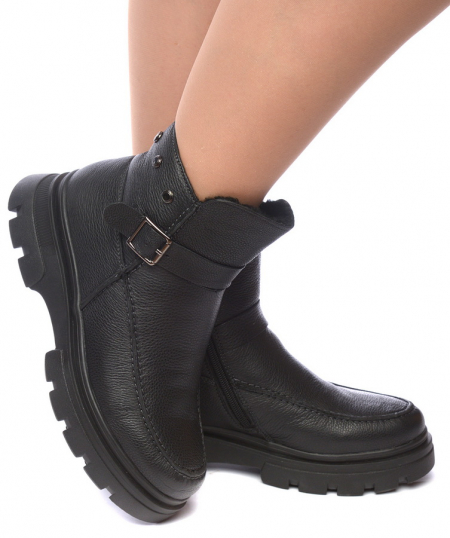 ЖЕНСКИЕ БОТИНКИ НАТУРАЛЬНАЯ КОЖА НАТУРАЛЬНЫЙ МЕХ GUGU ГЕРМАНИЯ