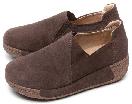 ЖЕНСКИЕ МОКАСИНЫ НА ТАНКЕТКЕ НАТУРАЛЬНАЯ КОЖА (ЗАМША) BINIFOOT/BNF ТАЙВАНЬ