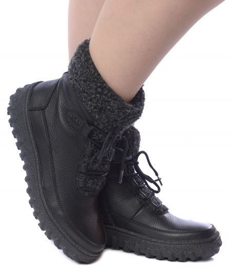 ЖЕНСКИЕ БОТИНКИ НАТУРАЛЬНАЯ КОЖА НАТУРАЛЬНЫЙ МЕХ GUGU ГЕРМАНИЯ