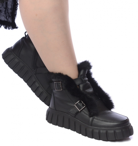 ЖЕНСКИЕ БОТИНКИ НАТУРАЛЬНАЯ КОЖА/ НАТУРАЛЬНЫЙ МЕХ GUGU ГЕРМАНИЯ