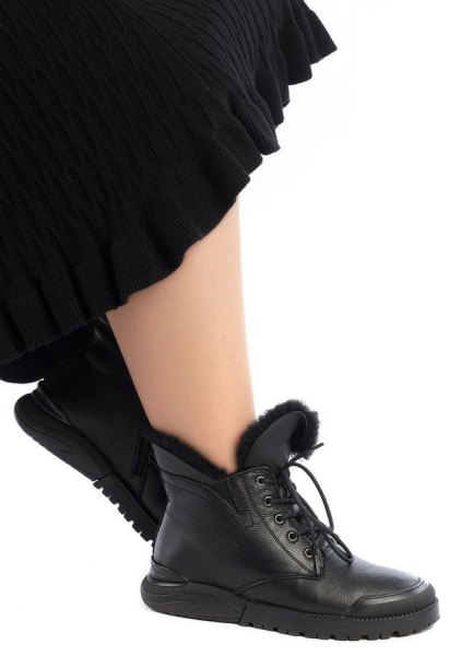 ЖЕНСКИЕ БОТИНКИ НАТУРАЛЬНАЯ КОЖА НАТУРАЛЬНЫЙ МЕХ GUGU ГЕРМАНИЯ