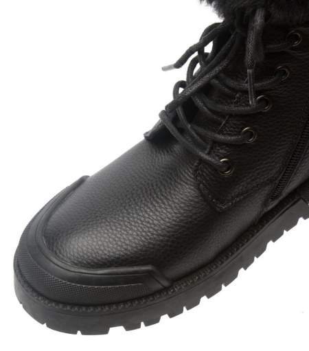 ЖЕНСКИЕ БОТИНКИ НАТУРАЛЬНАЯ КОЖА НАТУРАЛЬНЫЙ МЕХ GUGU ГЕРМАНИЯ