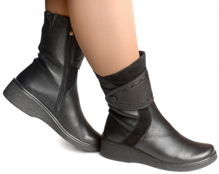 ЖЕНСКИЕ ПОЛУСАПОГИ НАТУРАЛЬНАЯ КОЖА / ШЕРСТЬ РОСВЕСТ РОССИЯ