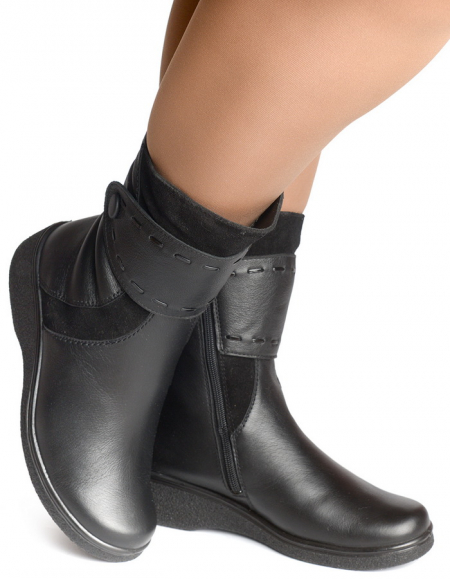 ЖЕНСКИЕ ПОЛУСАПОГИ НАТУРАЛЬНАЯ КОЖА / ШЕРСТЬ РОСВЕСТ РОССИЯ