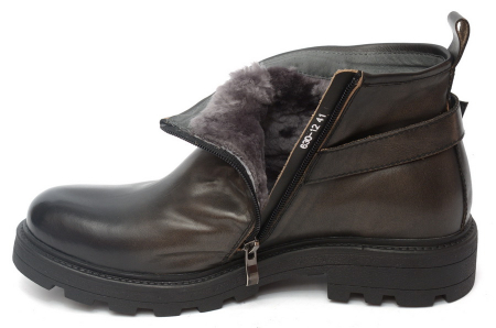 МУЖСКИЕ БОТИНКИ НАТУРАЛЬНАЯ КОЖА / НАТУРАЛЬНЫЙ МЕХ GUGU ГЕРМАНИЯ