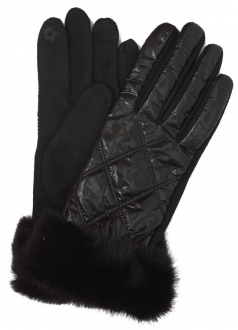 ЖЕНСКИЕ ПЕРЧАТКИ С ОПУШКОЙ ТРИКОТАЖ УТЕПЛЕННЫЙ