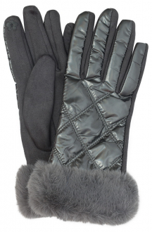 ЖЕНСКИЕ ПЕРЧАТКИ С ОПУШКОЙ ТРИКОТАЖ УТЕПЛЕННЫЙ