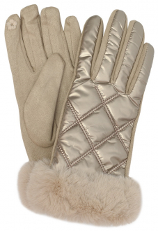 ЖЕНСКИЕ ПЕРЧАТКИ С ОПУШКОЙ ТРИКОТАЖ УТЕПЛЕННЫЙ