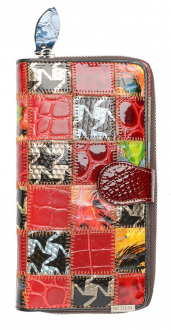 ЖЕНСКИЙ КОШЕЛЕК ПЭЧВОРК  НАТУРАЛЬНАЯ КОЖА ТАЙВАНЬ