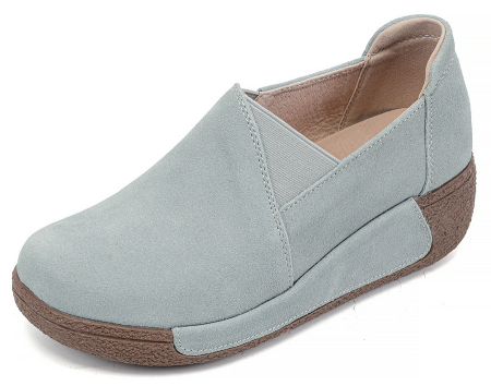 ЖЕНСКИЕ МОКАСИНЫ НА ТАНКЕТКЕ НАТУРАЛЬНАЯ КОЖА (ЗАМША) BINIFOOT/BNF ТАЙВАНЬ