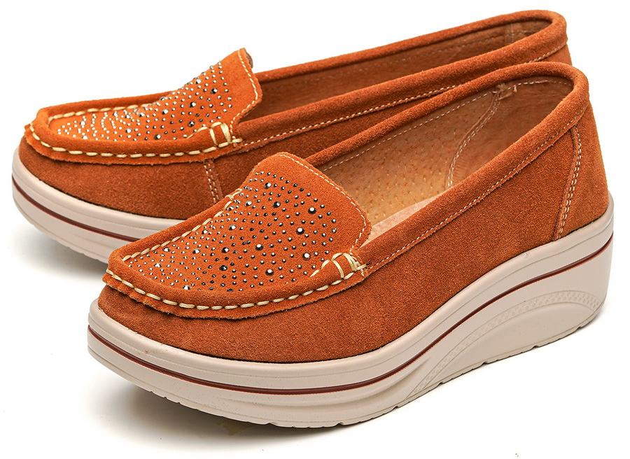 женские мокасины на танкетке натуральная замша binifoot/bnf тайвань 