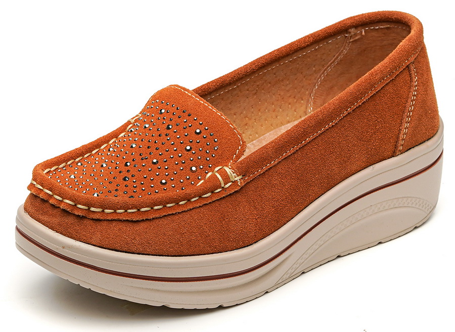 женские мокасины на танкетке натуральная замша binifoot/bnf тайвань 