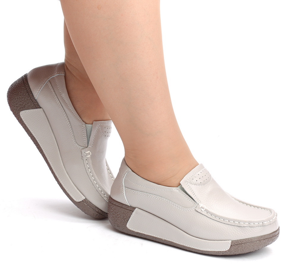 женские мокасины на танкетке натуральная кожа binifoot/bnf тайвань