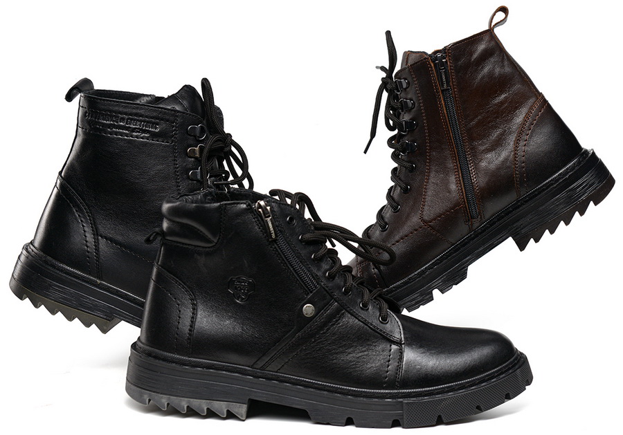 мужские ботинки натуральная кожа / натуральный мех corvetto