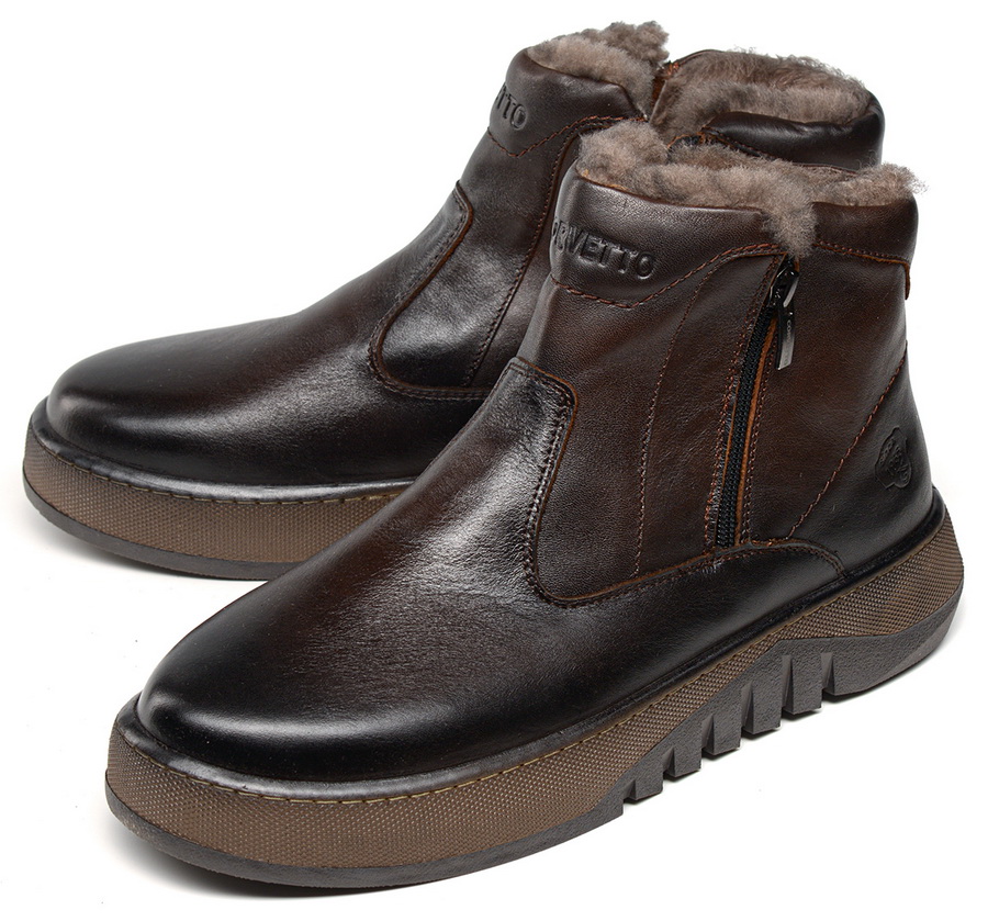 мужские ботинки натуральная кожа / натуральный мех corvetto