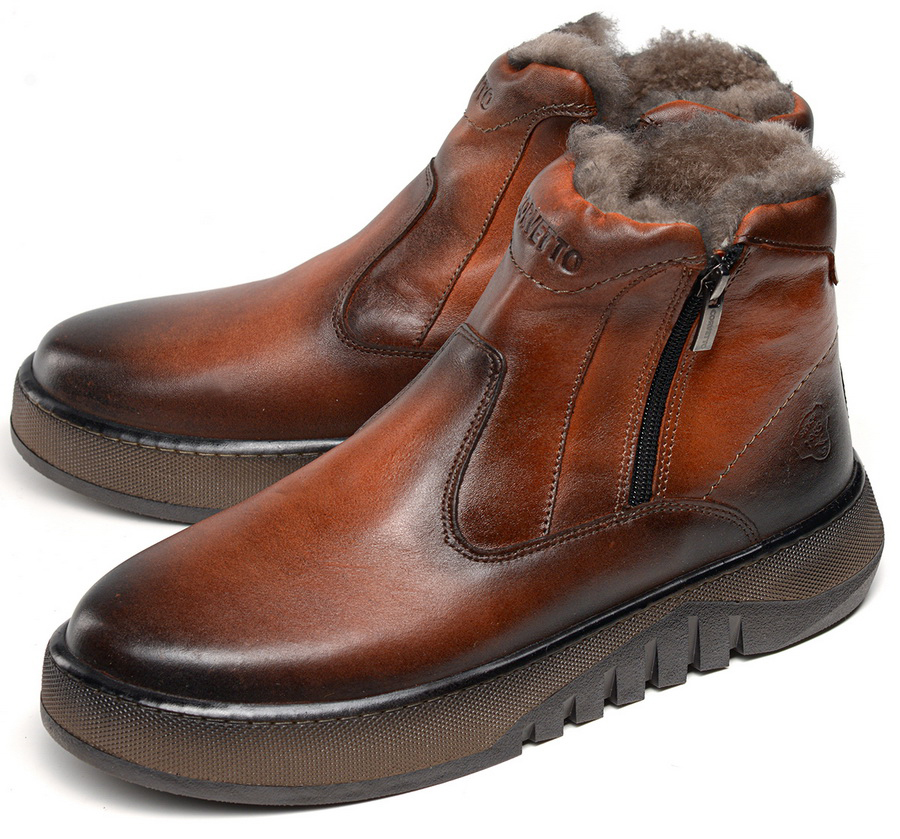 мужские ботинки натуральная кожа / натуральный мех corvetto