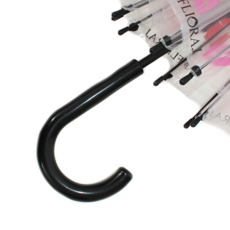 зонт женский прозрачный механика трость красный поцелуй flioraj 