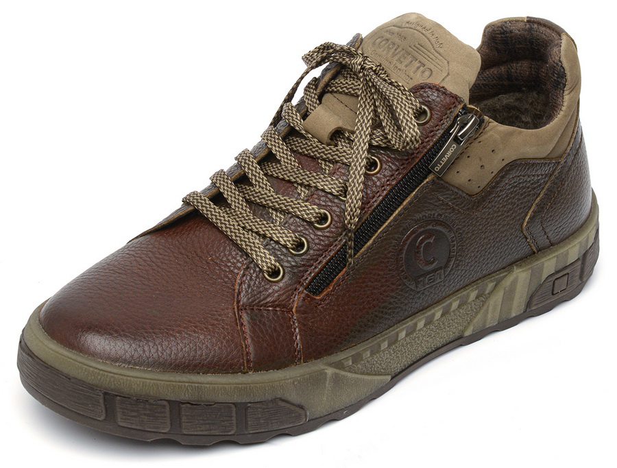 мужские ботинки полуспортивные натуральная кожа / шерсть corvetto