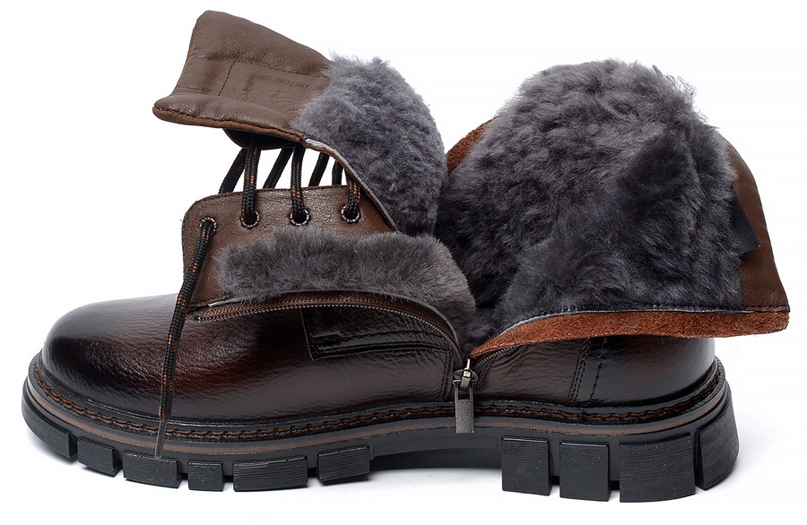 мужские ботинки натуральная кожа / натуральный мех corvetto