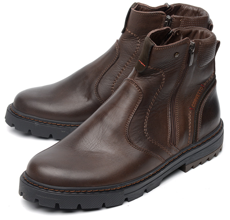 мужские ботинки натуральная кожа / натуральный мех corvetto