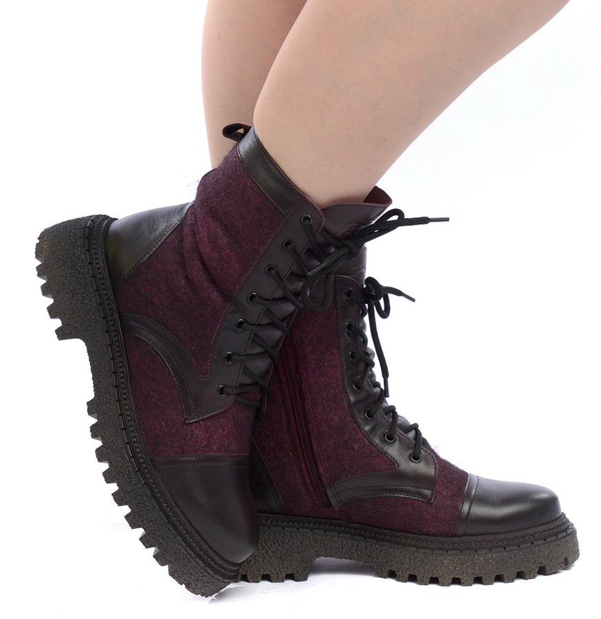 женские ботинки натуральная кожа+войлок / шерсть corvetto италия