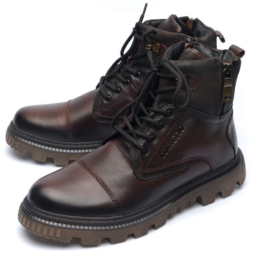 мужские ботинки натуральная кожа / натуральный мех corvetto