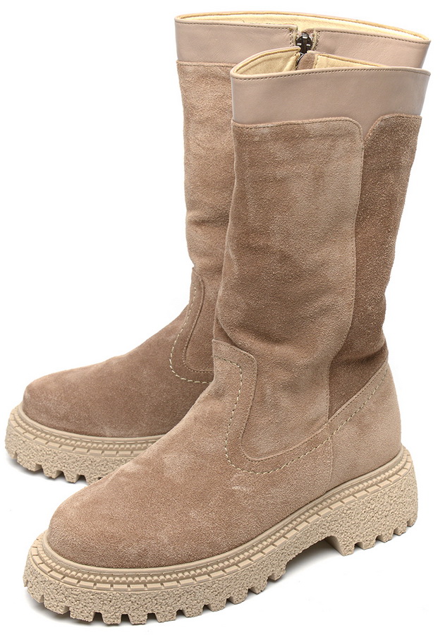 женские сапоги натуральная кожа+велюр /натуральная  шерсть corvetto италия