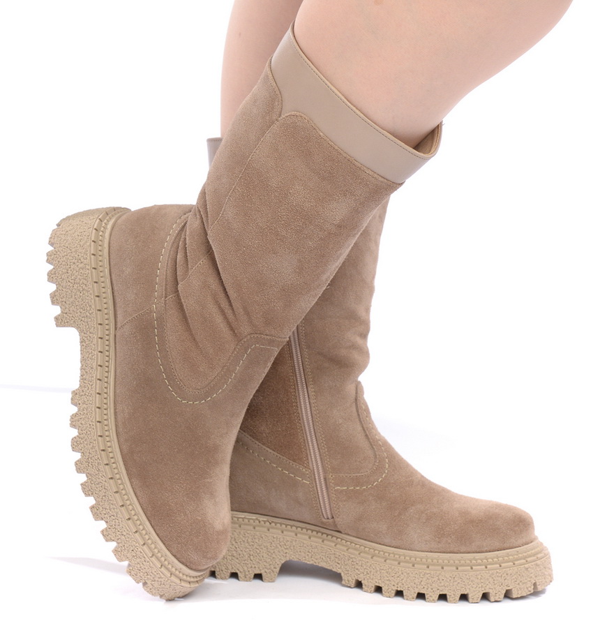 женские сапоги натуральная кожа+велюр /натуральная  шерсть corvetto италия