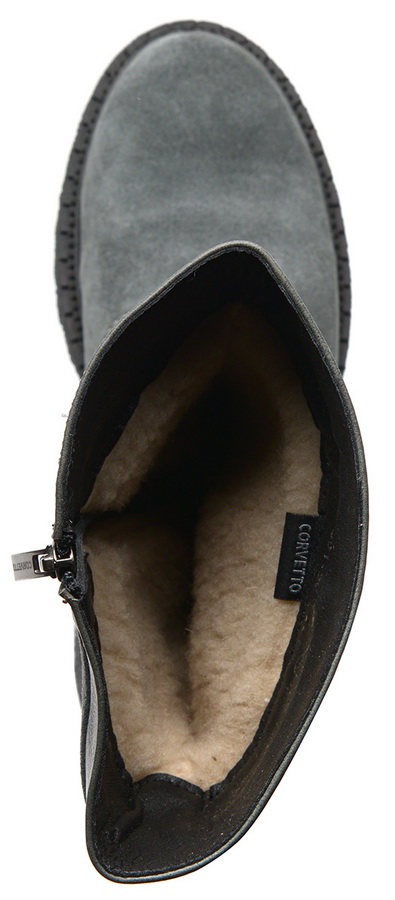 женские сапоги натуральная кожа+велюр /натуральная  шерсть corvetto италия