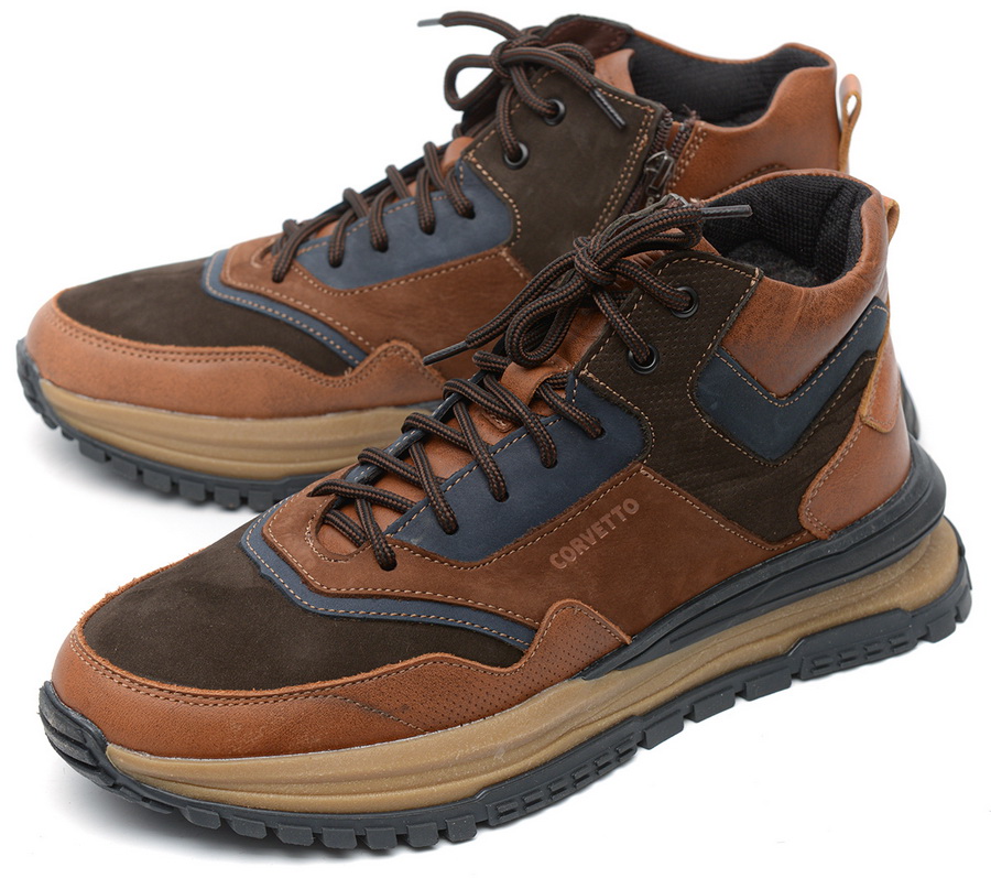 мужские кроссовки натуральная кожа / шерсть corvetto