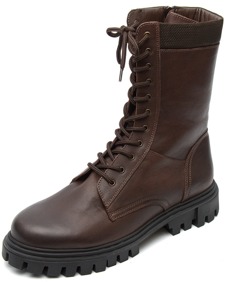 мужские берцы на молнии натуральная кожа / шерсть corvetto