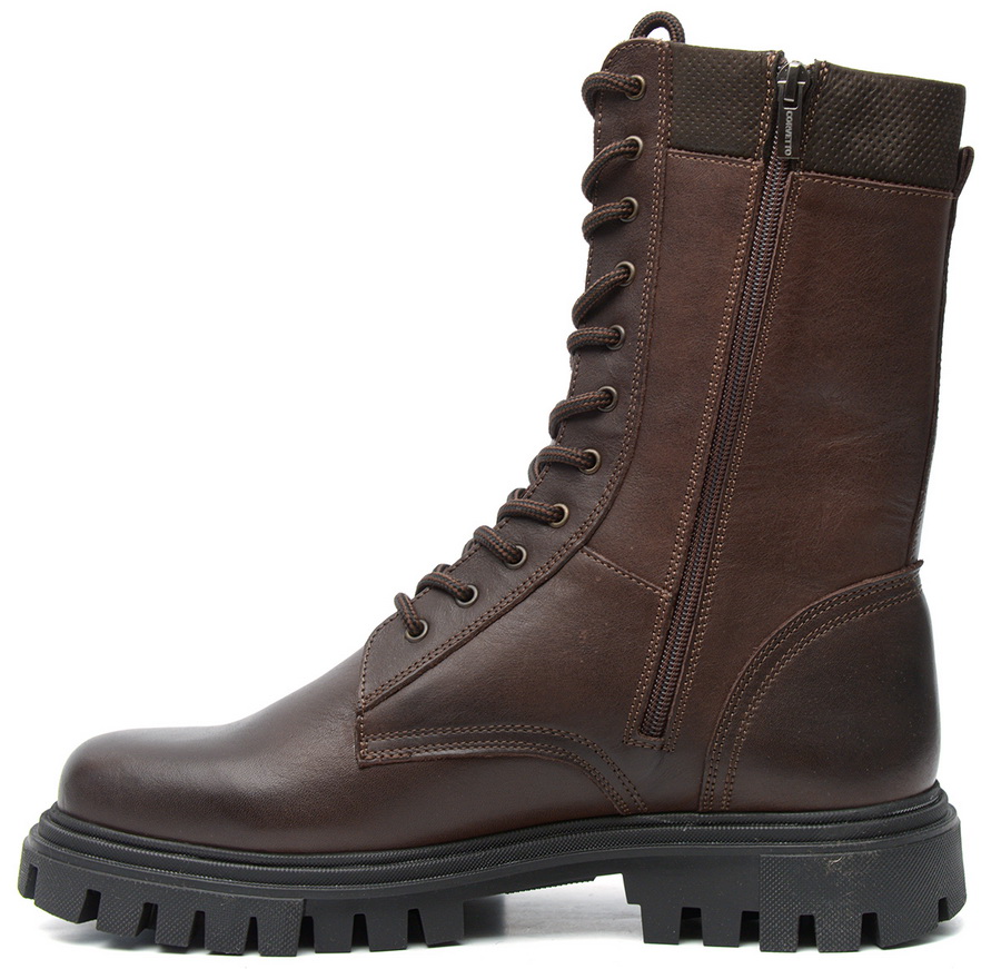 мужские берцы на молнии натуральная кожа / шерсть corvetto