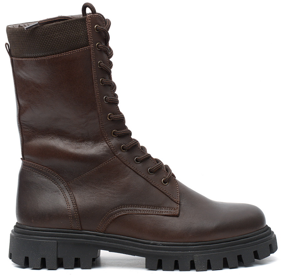 мужские берцы на молнии натуральная кожа / шерсть corvetto