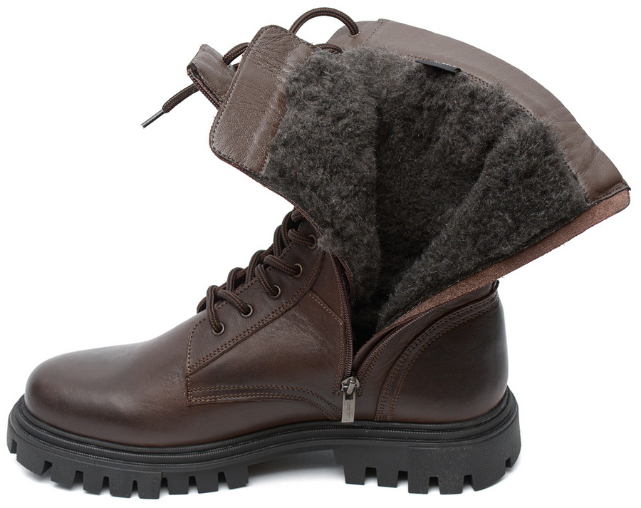 мужские берцы на молнии натуральная кожа / шерсть corvetto