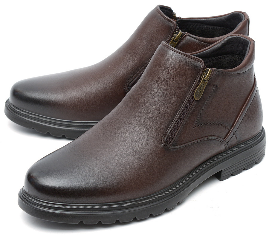 мужские ботинки натуральная кожа/байка gugu