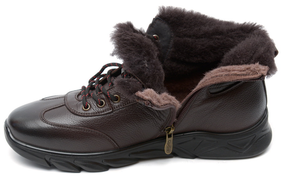 мужские ботинки натуральная кожа / натуральный мех + шерсть gugu