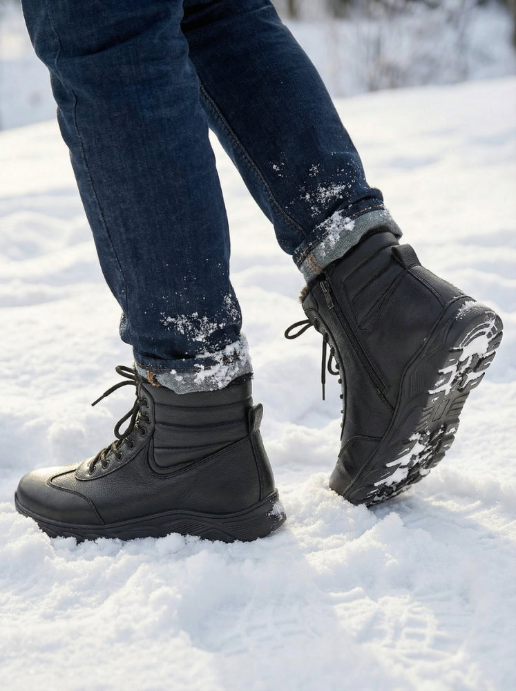 мужские ботинки натуральная кожа / натуральный мех + шерсть gugu