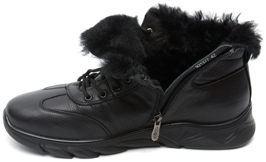 мужские ботинки натуральная кожа / натуральный мех + шерсть gugu