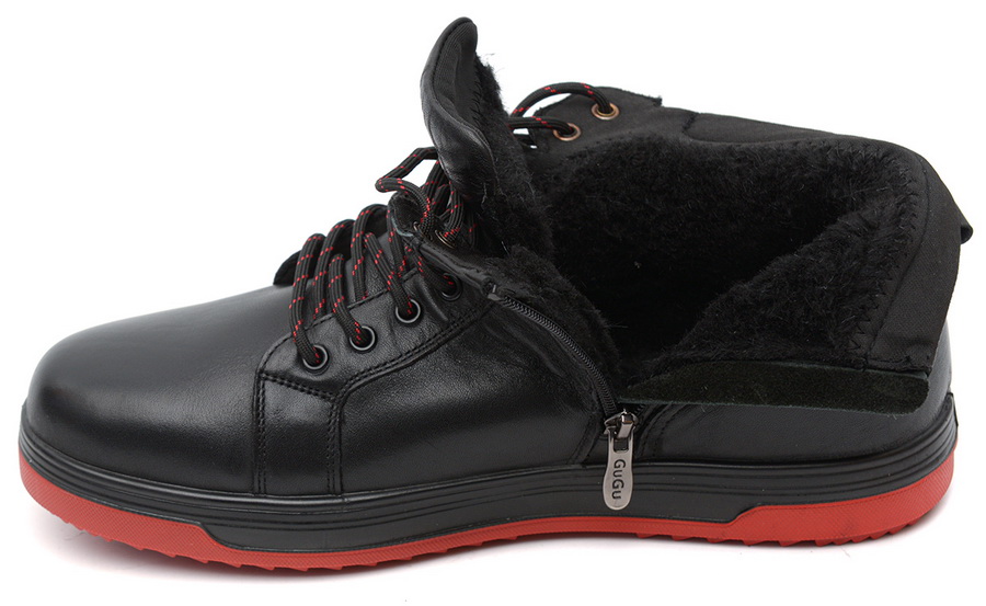 мужские ботинки натуральная кожа / шерсть gugu