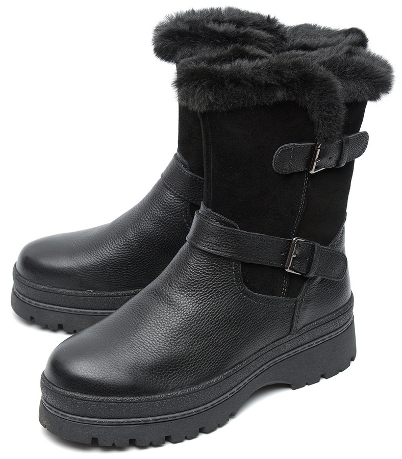 женские полусапоги натуральная кожа + велюр / натуральный мех gugu германия