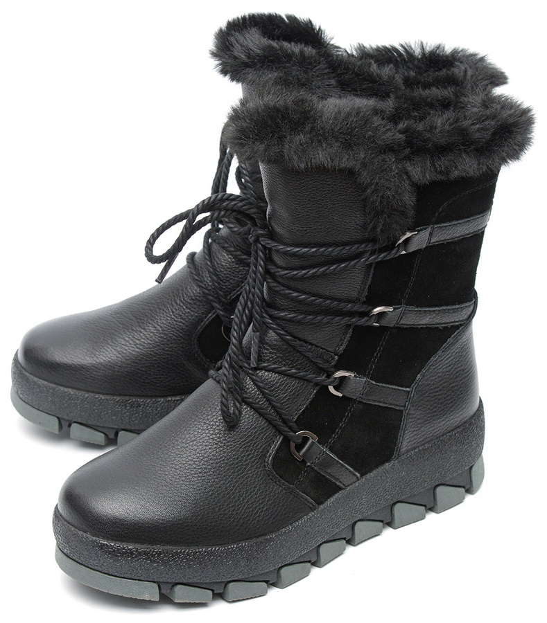 женские полусапоги натуральная кожа + велюр / натуральный мех gugu германия