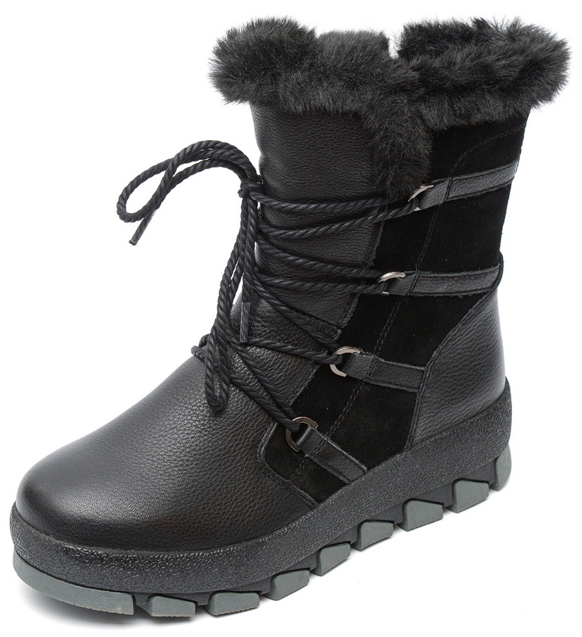 женские полусапоги натуральная кожа + велюр / натуральный мех gugu германия