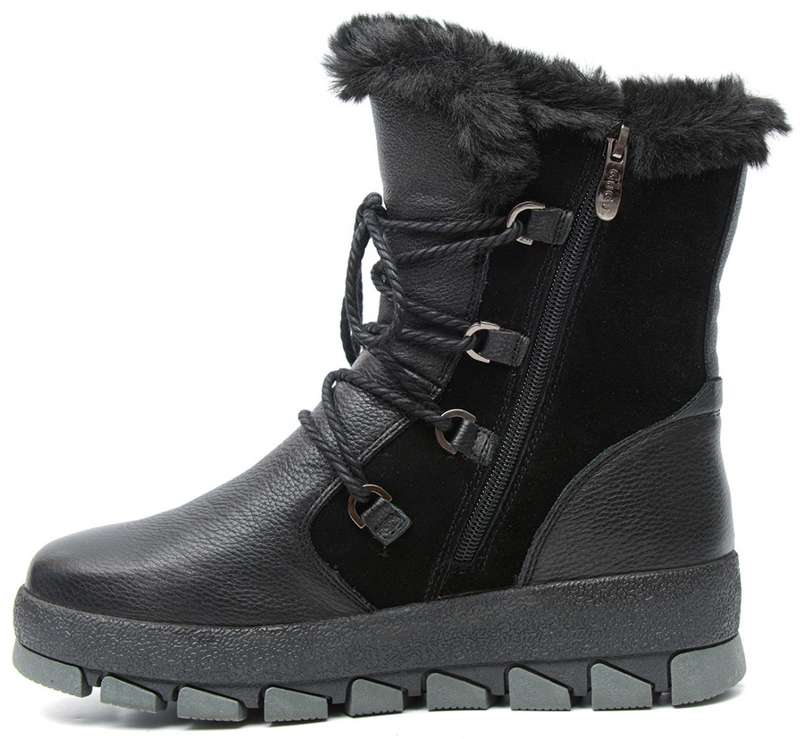 женские полусапоги натуральная кожа + велюр / натуральный мех gugu германия